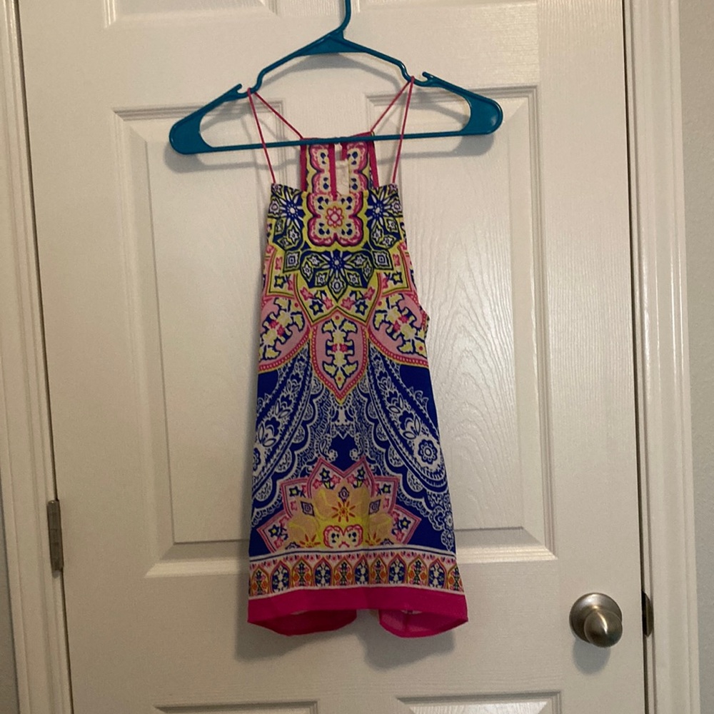 Sweet wanderer, vibrant, colorful, tank top, small, pink, yellow, summer, spring